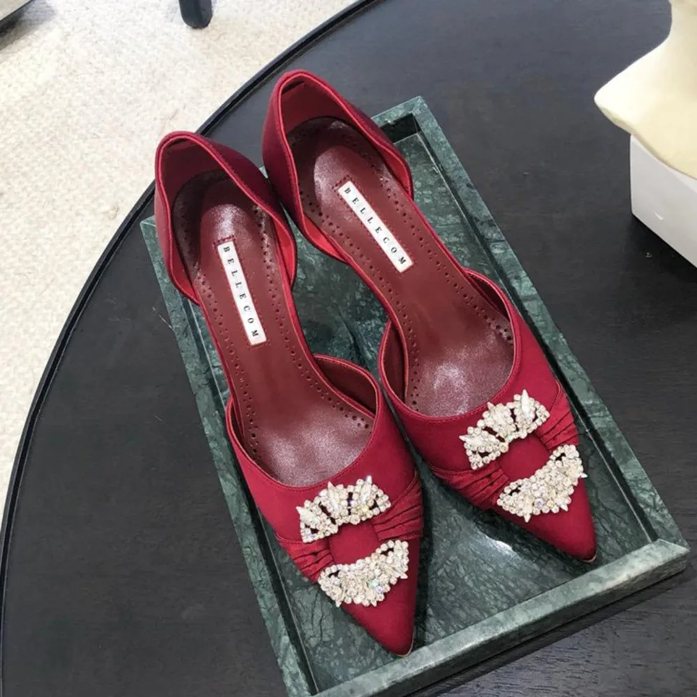 

SONFRNCHSpring and Summer 2019 New Square Button Drill Tip Single Shoe, True Leather High-heeled Shoes