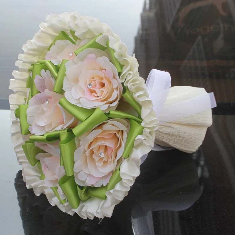 Для свадьбы Искусственные цветы букет розы Европейский высокое украшение украшения поддельные цветы, шелковые цветы SPH93