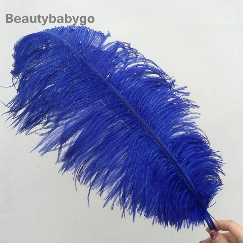 

10-200 PCS/Lot 45-50CM 18-20" Natural Ostrich Plumes Royal Blue Dyed Thin Rod Ostrich Feathers Wedding Christmas Party Carnival