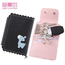 Изображением ОГО Ослика 6 держатели ключей от автомобиля ключница Высокое качество кожи с двойной пряжкой; сумка для ключей бумажник дома Брелок чехол