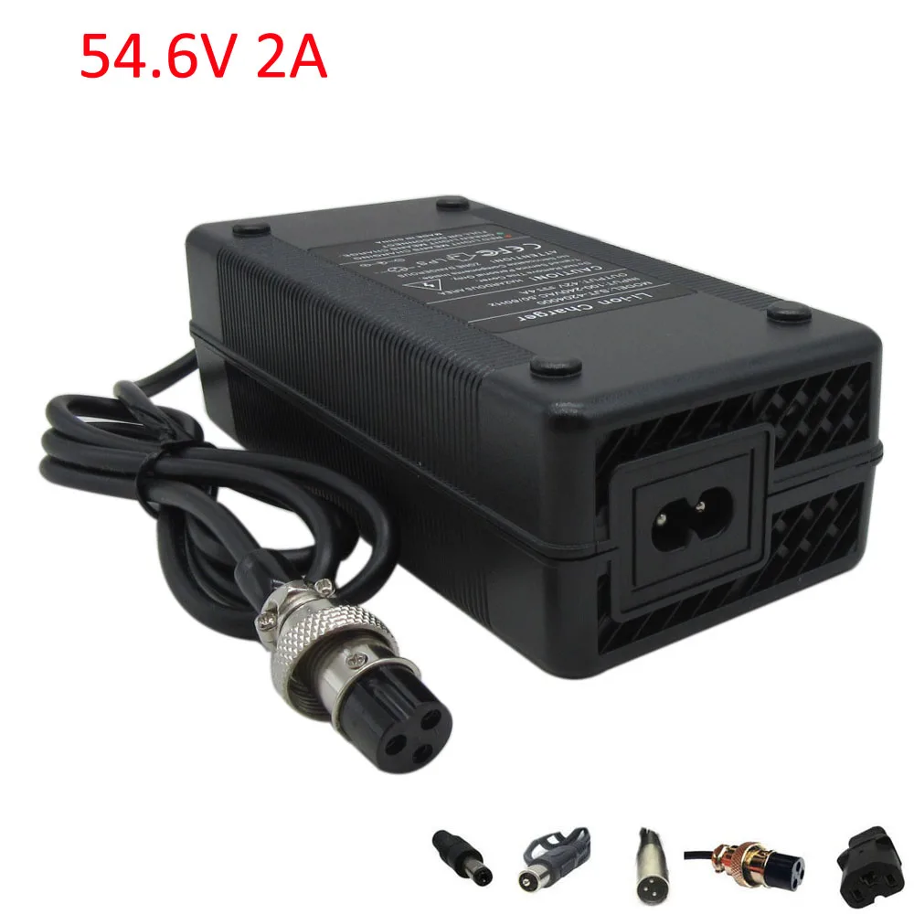Зарядное устройство с вентилятором 54 6 в 2 А 48 В GX16 XLRM RCA DC порт для 13S|Зарядные