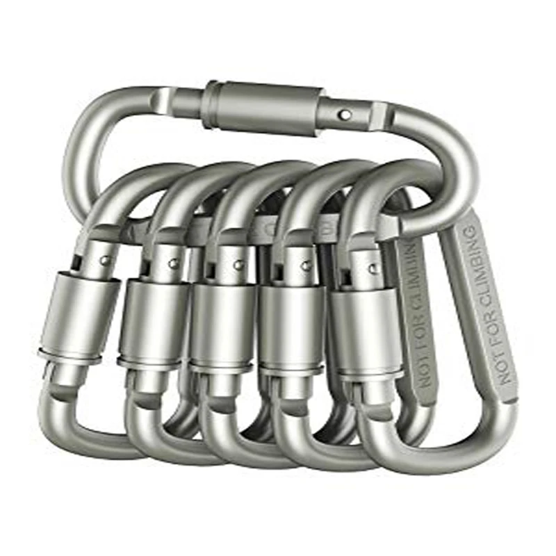 

Lock Key Hang Outdoor Aluminum Hike screw Buckle Hook Clip Camp survive Clasp chain Snap Climb keychain Carabiner 2Pcs D ring