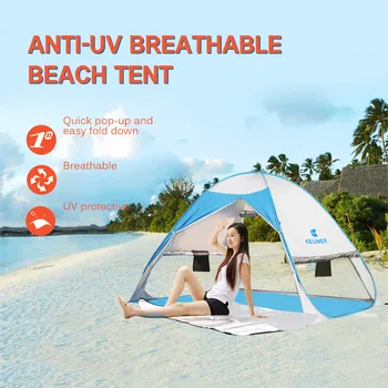 

Anti-Mosquito Beach Shade Tent With Gauze UV Protection Automatically Camping Outdoor Portable Beach Tent With Mesh Curtain#C4