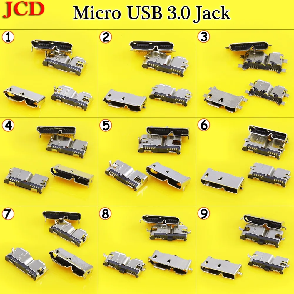 Высокоскоростной разъем JCD Micro USB 3 0 гнездо 10pin SMD &amp DIP для пайки печатных плат