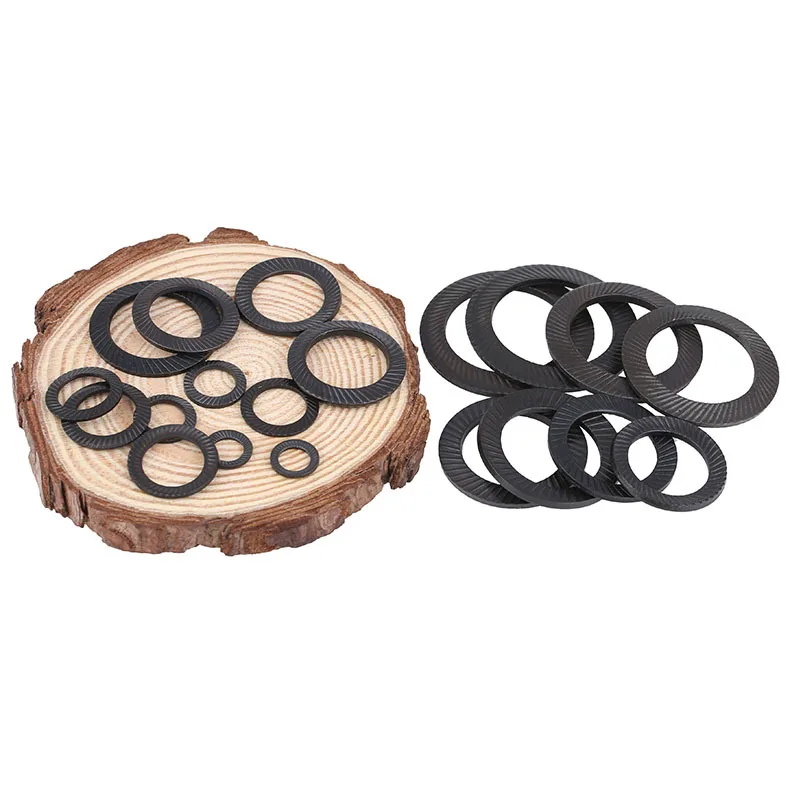 Углеродистая Сталь Черный Конус Двусторонняя анти-свободная Блокировка Анти-скольжение зубы шайба прокладка m4-m30 20 шт