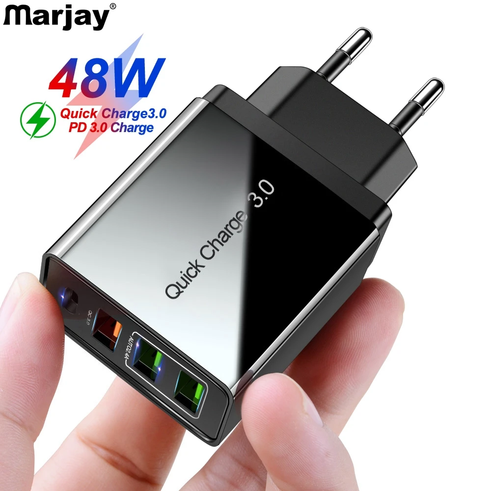 Marjay 48 Вт Быстрая зарядка 4,0 3,0 USB зарядное устройство Быстрая зарядка EU US PD 3,0 зарядное устройство для мобильного телефона для iphone samsung Xiaomi huawei|Зарядные устройства| | АлиЭкспресс