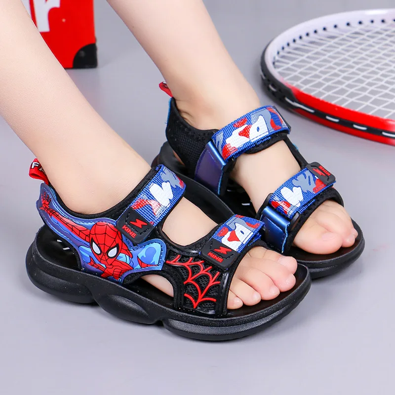 2021 niños niñas sandalias de Spiderman novedad de verano antideslizante zapatos de playa abierta niños sandalias de niños salvajes estudiante zapatos de los niños