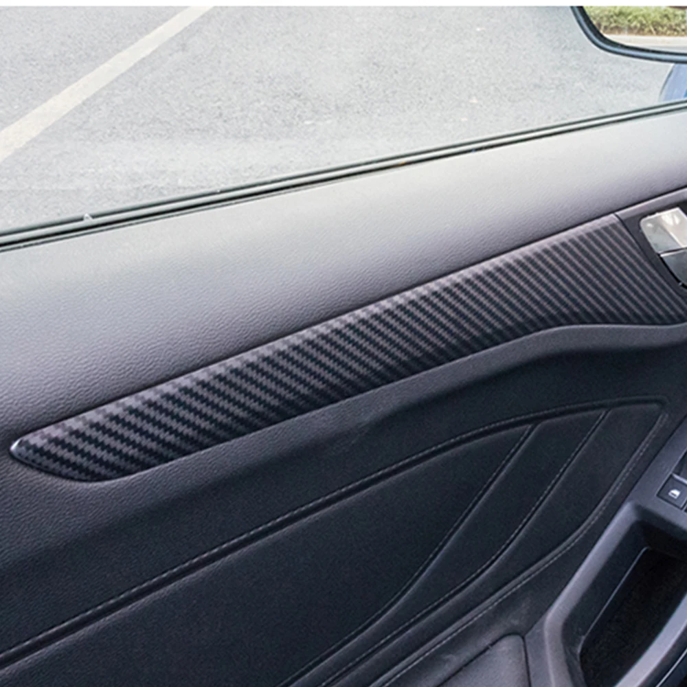 

4pcs Carbon Fiber Car Styling Inner Door Decoration Sticker Frame Moulding Cover Trim For Ford Focus 2019 Interior Accessories