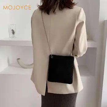 

Winter Fashion New Ladies Fur bag Quality Soft Plush Women's Designer Handbag Women Solid Color Purse Chain Shoulder Handbag