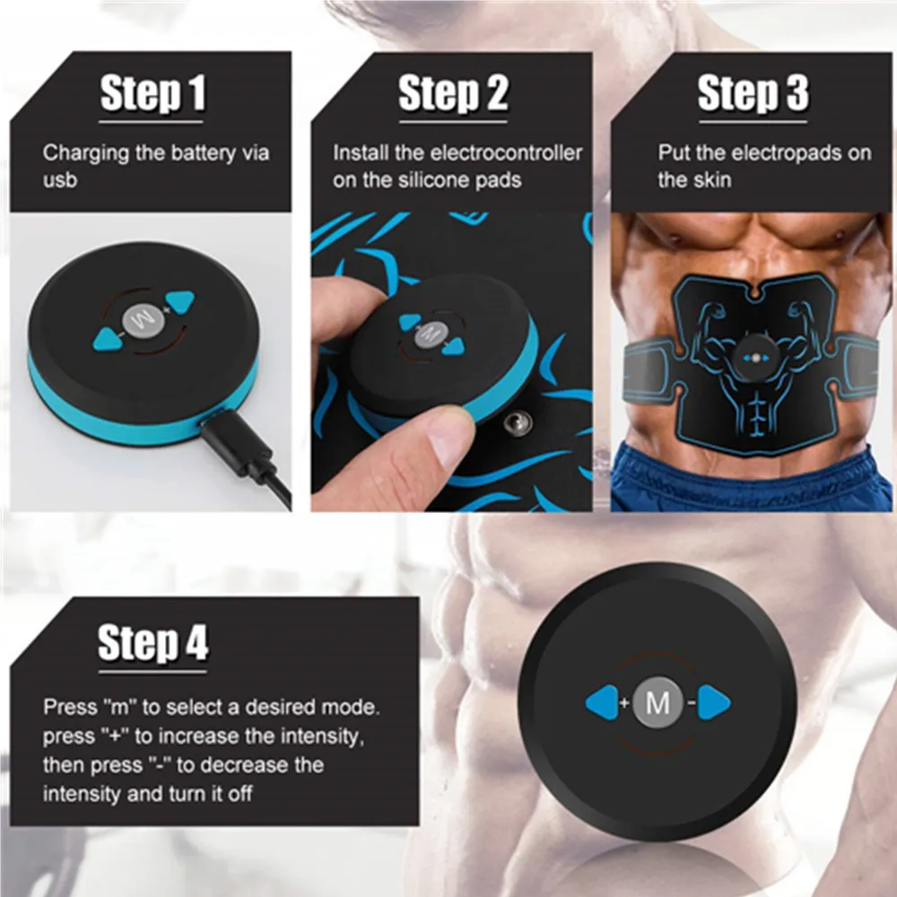Vertvie Muscle Trainer Electric Muscle Stimulator Fitness Body Slimming Massager ABS Stimulator Wireless Buttocks Abdominal Belt