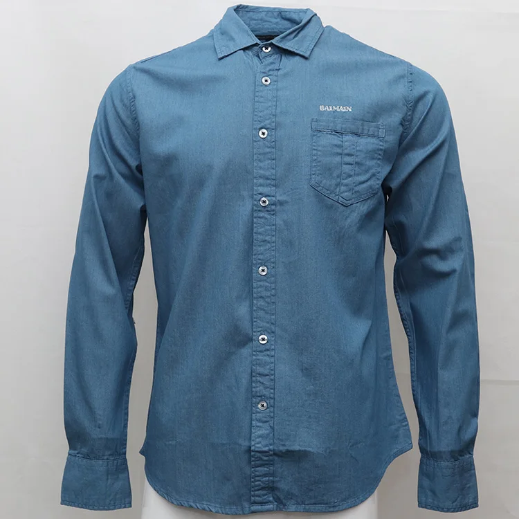 Мужская джинсовая рубашка baimain, camisa masculina, мужские нарядные рубашки с длинным рукавом, хлопок, Social hombre chemises, париж, эден, парк, homme