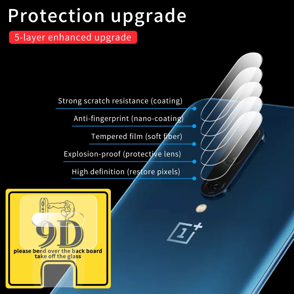 2 шт. 9D пленка для объектива камеры One Plus 7T Pro мягкое закаленное стекло Oneplus 7 6 6T 5 5T 3