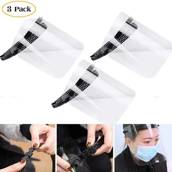 

3pcs Anti-spitting Protective Hat Splash Clear Face Mask Double-sided Shield Protecto Reusable Windproof Breathable Facemasks