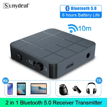 

Bluetooth 5.0 Audio Receiver Transmitter 3.5mm AUX Jack USB Dongle Wireless Adapters Handsfree Call & Mic For Car TV PC Speaker