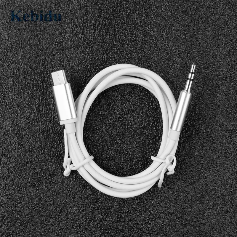 KEBIDU usb type C штекер на 3 5 мм Штекер кабель 1 м USB автомобильный AUX аудио адаптер для