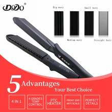 DODO 4 в 1 щипцы для завивки волос, выпрямитель для волос, сменный электрический керамический плоский утюжок, гофрированные волнистые волосы