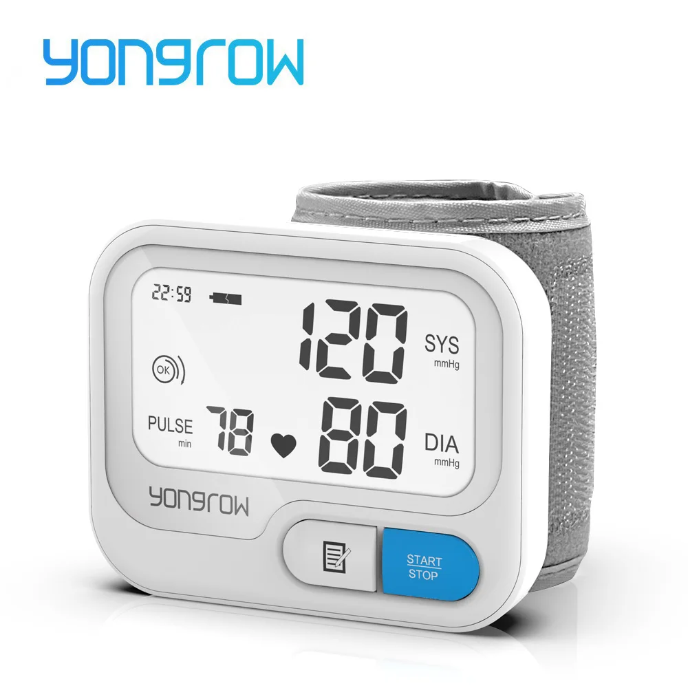 Yongrow tonómetro automático de muñeca tensiómetro Digital lcd Digital esfigmomanómetro de pulso de BP Monitor|Presión arterial| - AliExpress
