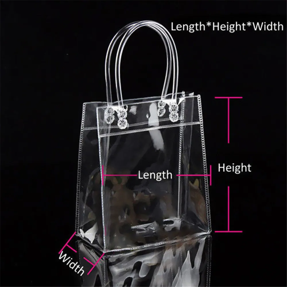 Women Clear Tote Bag Bags Pvc Transparent Handbag Shoulder Beach Trendy Reusable Shopping Bag Unisex Eco-Friendly