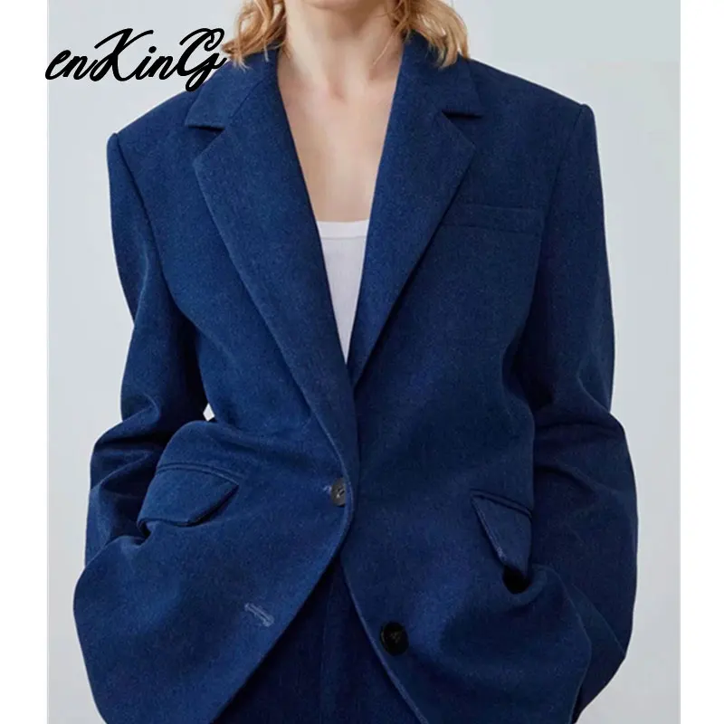 

2019 za blazer feminino england style vintage solid denim blazer women blazer mujer 2019 women blazers and jackets plus size