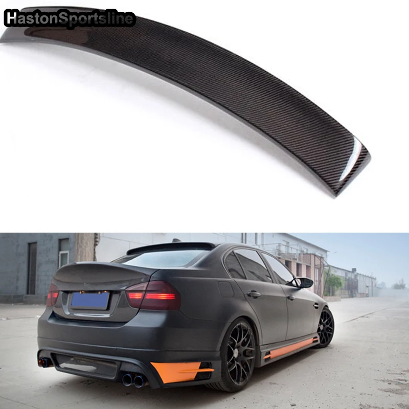 For BMW 3 Series E90 HM Style Carbon Fiber Rear Roof Spoiler Car Wing  2005-2012