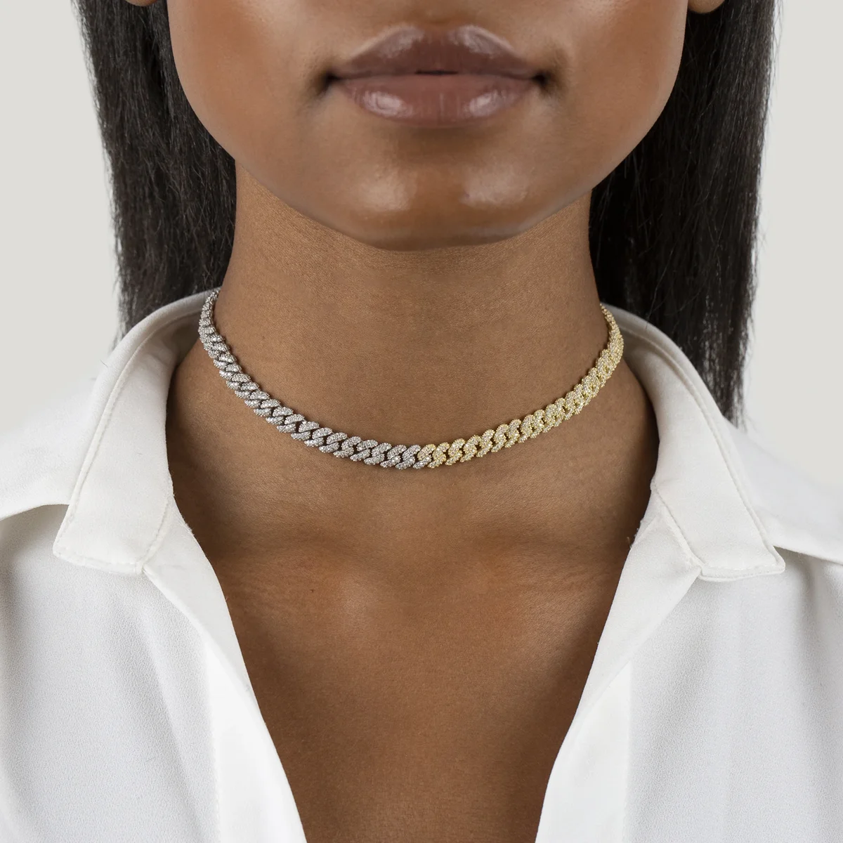 Plating Cz Double Curb Cuban Link Chain 