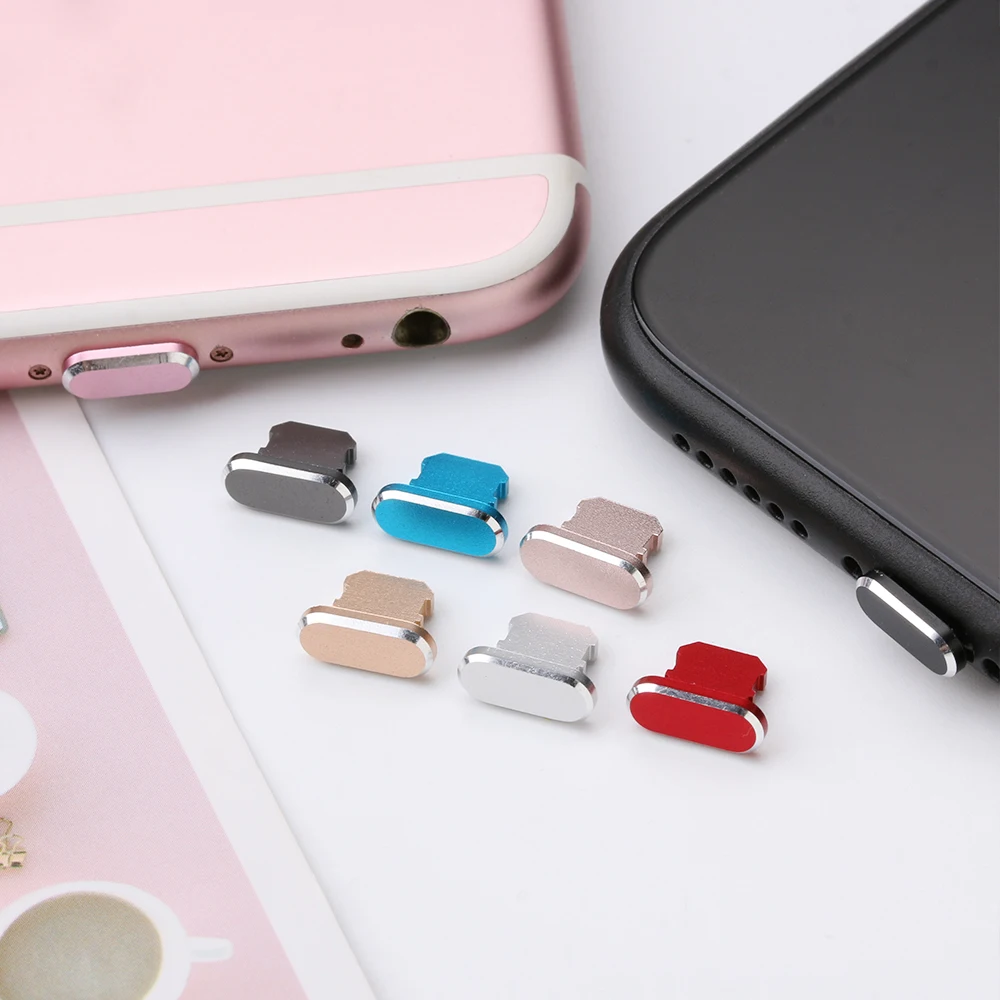 1PC Colorful Metal Anti Dust Charger Dock Plug Stopper Cap Cover for iPhone X XR Max 8 7 6S Plus Cell Phone Accessories - Image 2