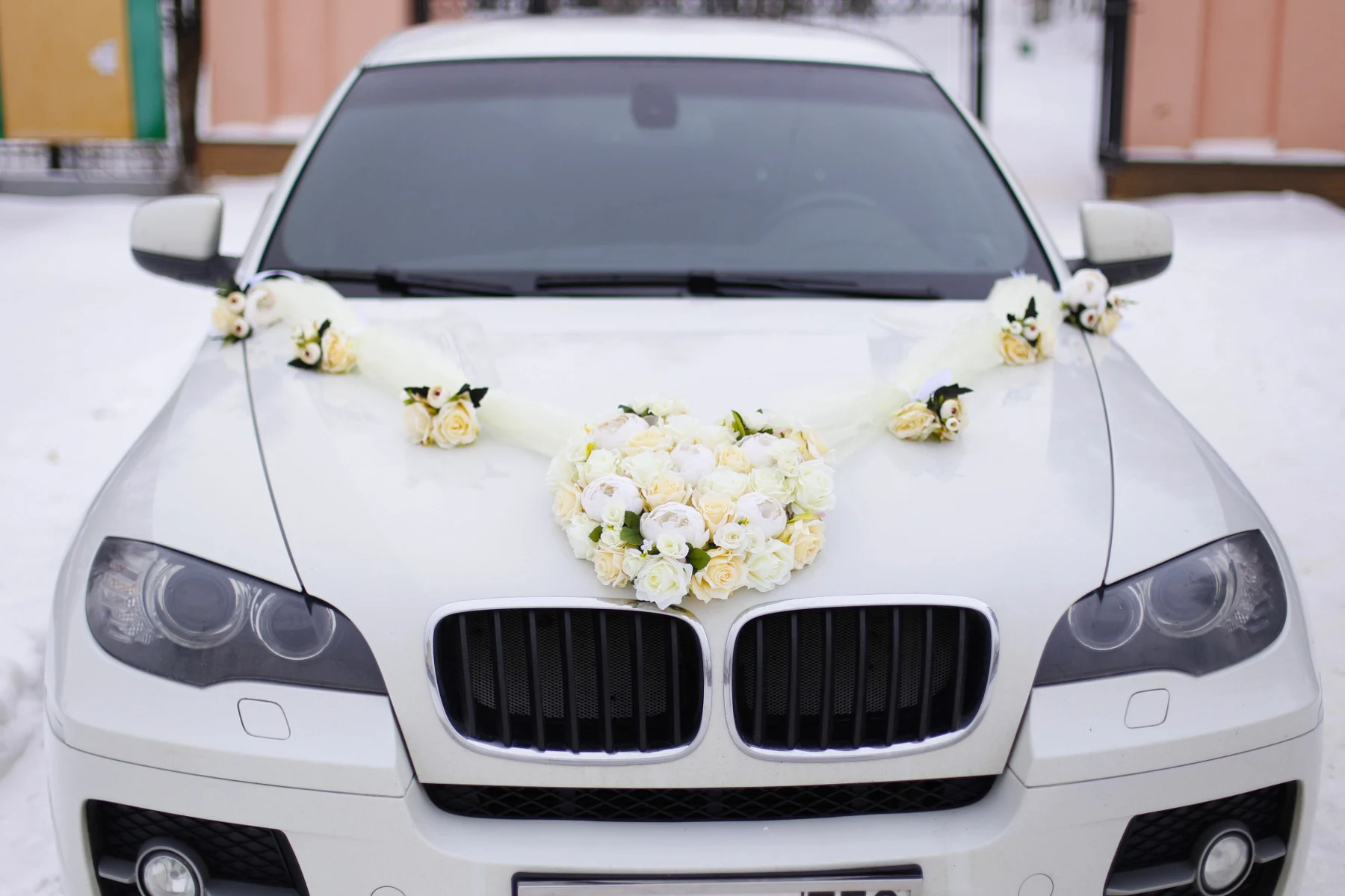 1 Set Artificial Flower Wedding Car Decor Kit Romantic Silk Fake Rose Peony Floral Valentine's Day Gift Party Festival Supplies
