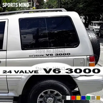 

2 Pieces 24 Valve V6 3000 For Mitsubishi Pajero Sport Shogun Montero Delica Accessories Car Sticker Automobiles Car-Styling
