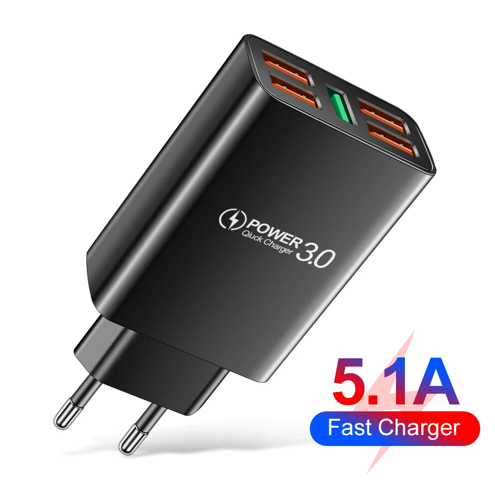 2A/5V USB Mobile Phone Charger 5 Port USB Travel Charging Head European Standard American Standard Adapter For Samsung Xiaomi 5v 1a usb