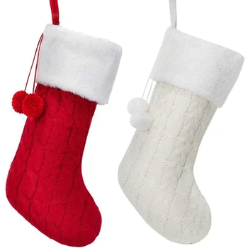 

Christmas Stockings Luxury Cable Knitted Personalized Stocking for Family Holiday Xmas Party Decoration