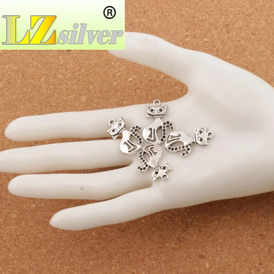 Slim Lady Cat Spacer Charm Beads  120PCS zinc alloy Pendants Alloy Handmade Jewelry DIY L1160 16x25 mm