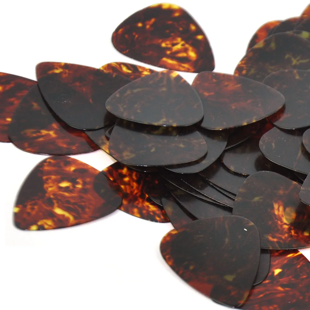 100pcs/lot Thin 0.46mm Celluloid Guitar Picks Plectrums Brown Turtle Tortoise