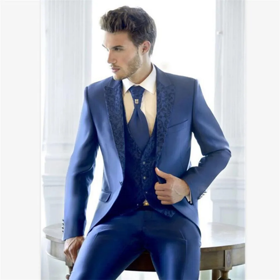 Style and color Классический мужской костюм Smolking Noivo Terno, приталенный Easculino, вечерние костюмы для мужчин, новейший дизайн, синий, на выпускной, деловой - Цвет: Style and color