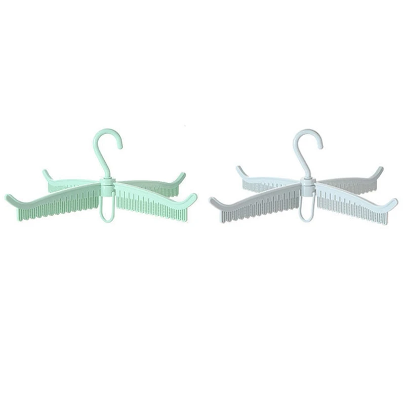 

2Pcs 360 Degree Rotation Plastic Racks Hangers Clothes Underwear Socks 52 Clips Drying Rack Home Clothes Tools Supplies Blue & G