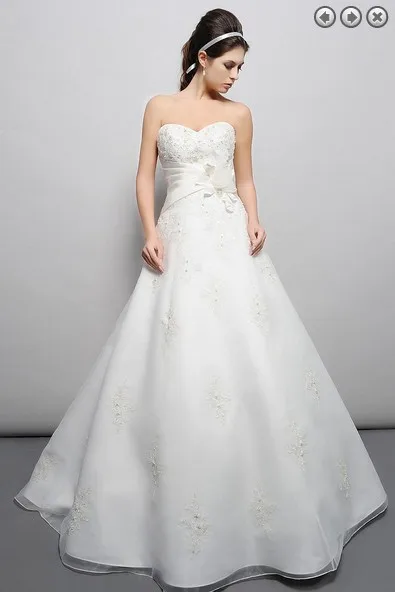 

free shipping 2016 vestidos formal new designer bridal gown plus size maxi white long dress appliques organza wedding dresses
