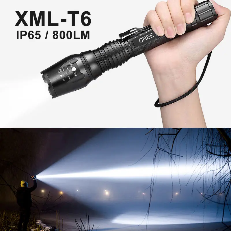 Светодиодный фонарик XMLT6 самый мощный фонарь для кемпинга охоты велосипеда 5