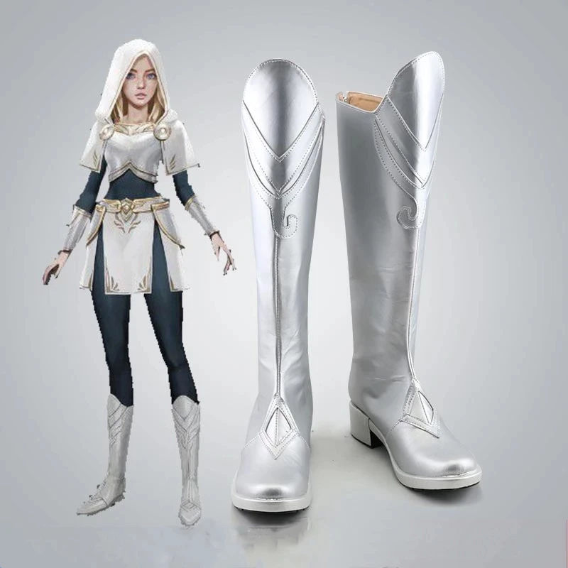 

Game Cosplay Luxanna Crownguard Silver Long Cosplay Shoes Boots Custom Made Cosplay Costume Halloween Carnival Party Accessories