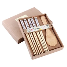 5 пар палочек для еды из натурального дерева Ложка деревянная палочка для еды костюм Простой Творческий набор посуды Новое поступление набор посуды