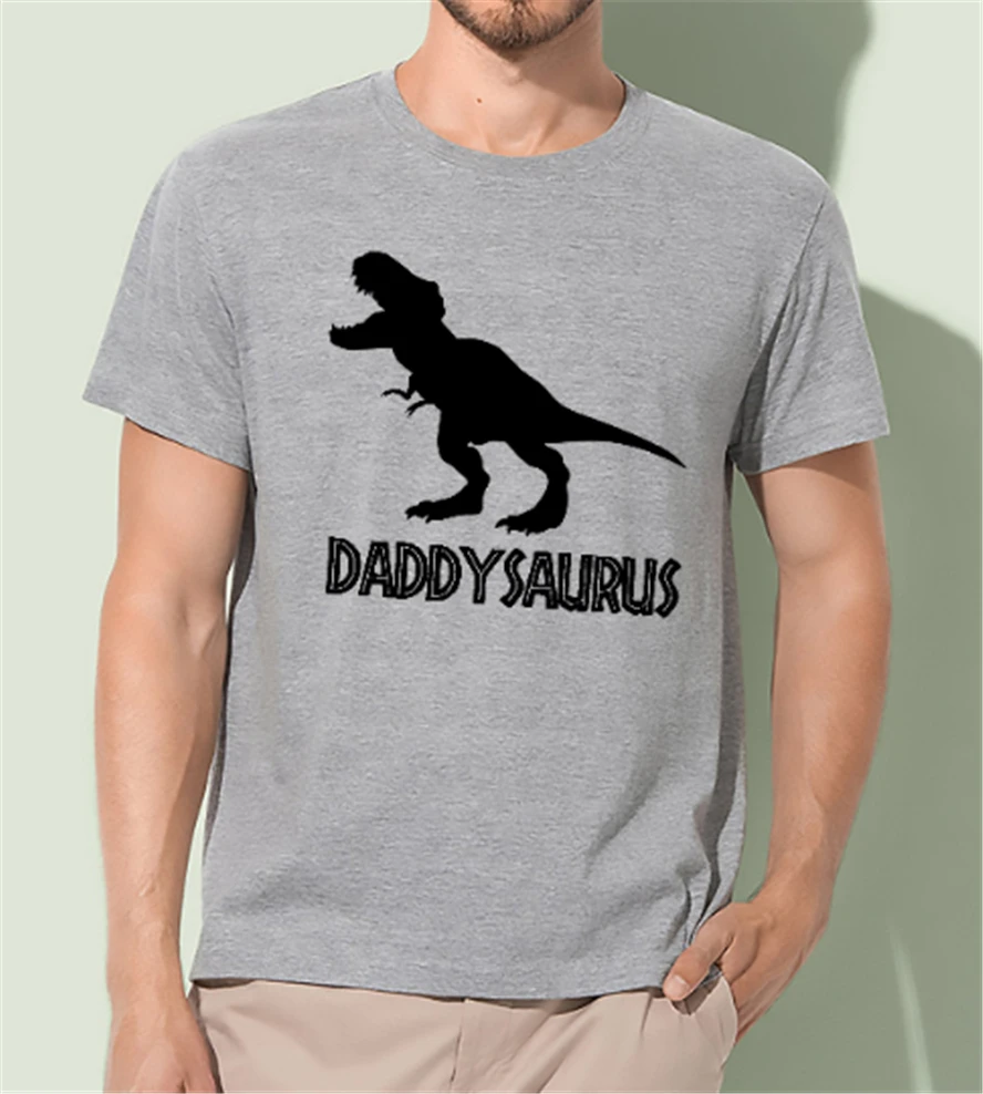 Daddysaurus футболка Веселая папочка Dinosaurus подарок жены отцы бесплатная доставка |