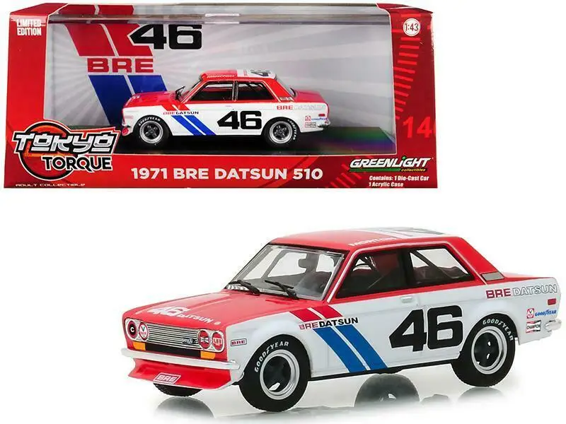 GL 1:43 Токио крутящий момент 1971 носом Datsun 510 сплав модель машинки Diecast металлические