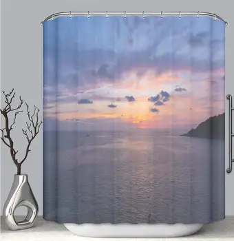 

Color Shower Curtain Liner Anti-Mildew Antibacterial, Colorful Dramatic Sky with Cloud at Sunset or Twilight time Sky with Sun