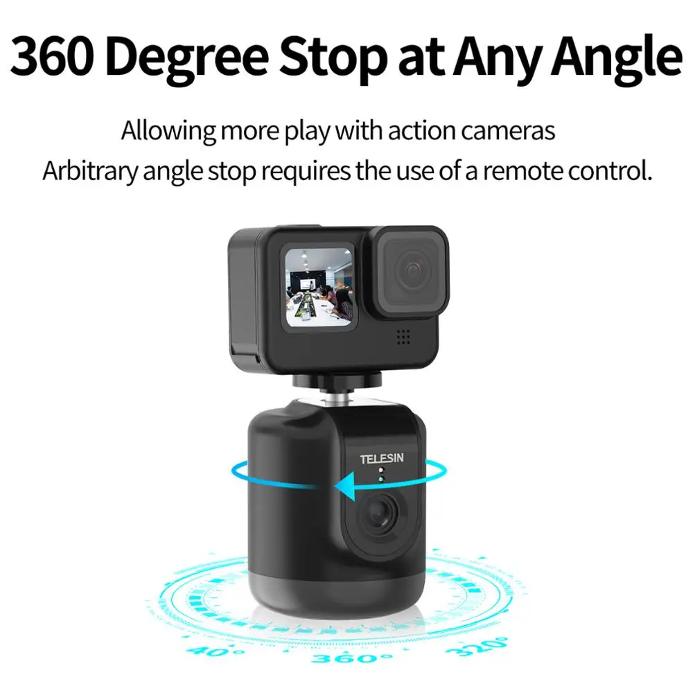 Rastreamento para Gopro Vlog ao Vivo Telesin Inteligente Tiro Cardan Selfie 360 ° Rotação Auto Rosto 10 Dji Osmo Ação 2 Smartphone Câmera - Image 2