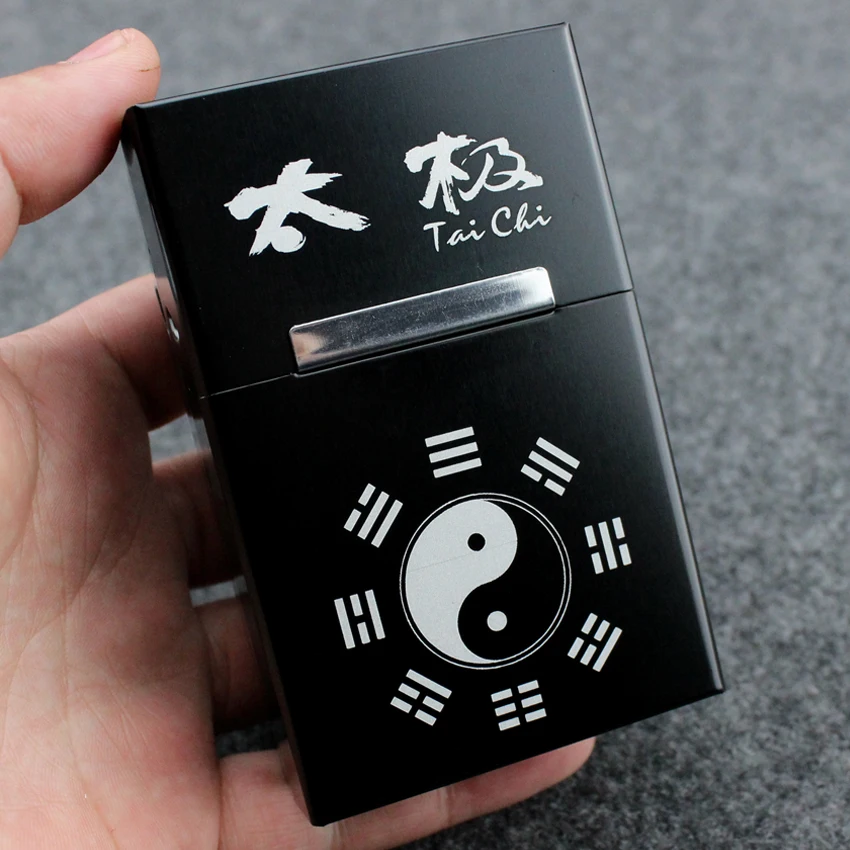 

Cigarette Case Box Black With Magnet Cover The Eight Trigrams Taoism Tai Chi Chinese Culture Chinese Style Religious Supplies