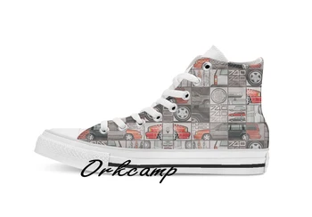 

Volvo 740 745 Turbo Wagon Trio Custom Casual High Top lace-up Canvas shoes sneakers Drop shipping