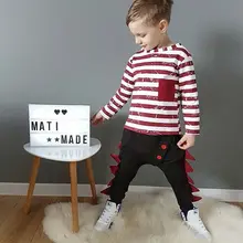 От 2 до 6 лет для маленьких мальчиков, футболка в полоску, штаны-шаровары, хлопковая уличная одежда, комплект