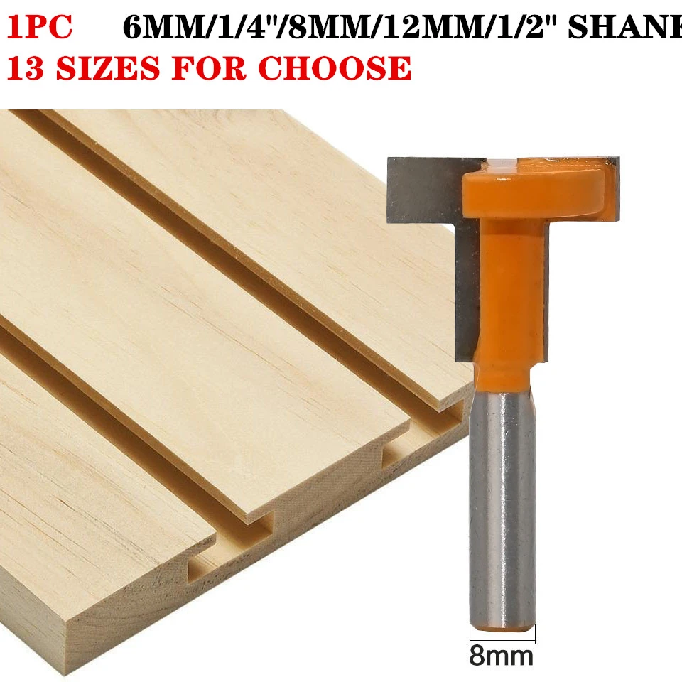 1pc 8mm 6mm 12mm Shank "t" Type Jointing & Slotting Cutter Ttrack