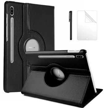 

360 Degree Rotating PU Leather Case For Samsung Galaxy Tab S6 10.5 2019 SM-T860 T860 T865 Tablet Protective case +filmPen
