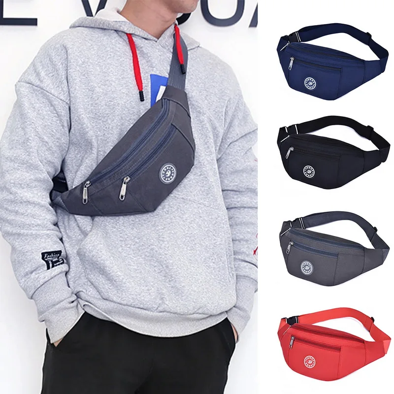 Riñonera de nailon para el pecho para hombre y mujer, bolso de cintura, colorido, a la moda, para viaje, para teléfono, bolsillo a la cadera