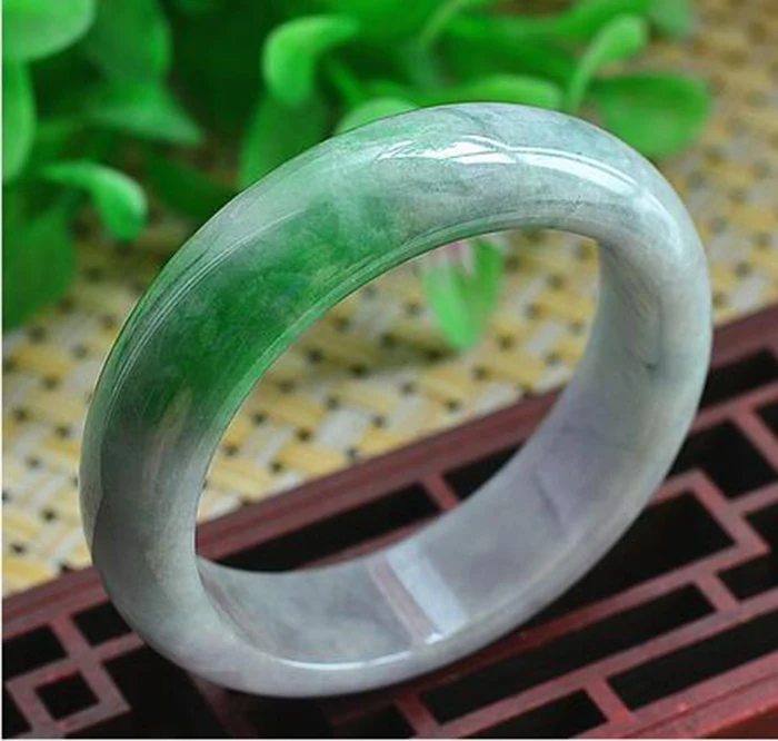 Jade bracelet female natural violet Yang green jade bracelet 59MM