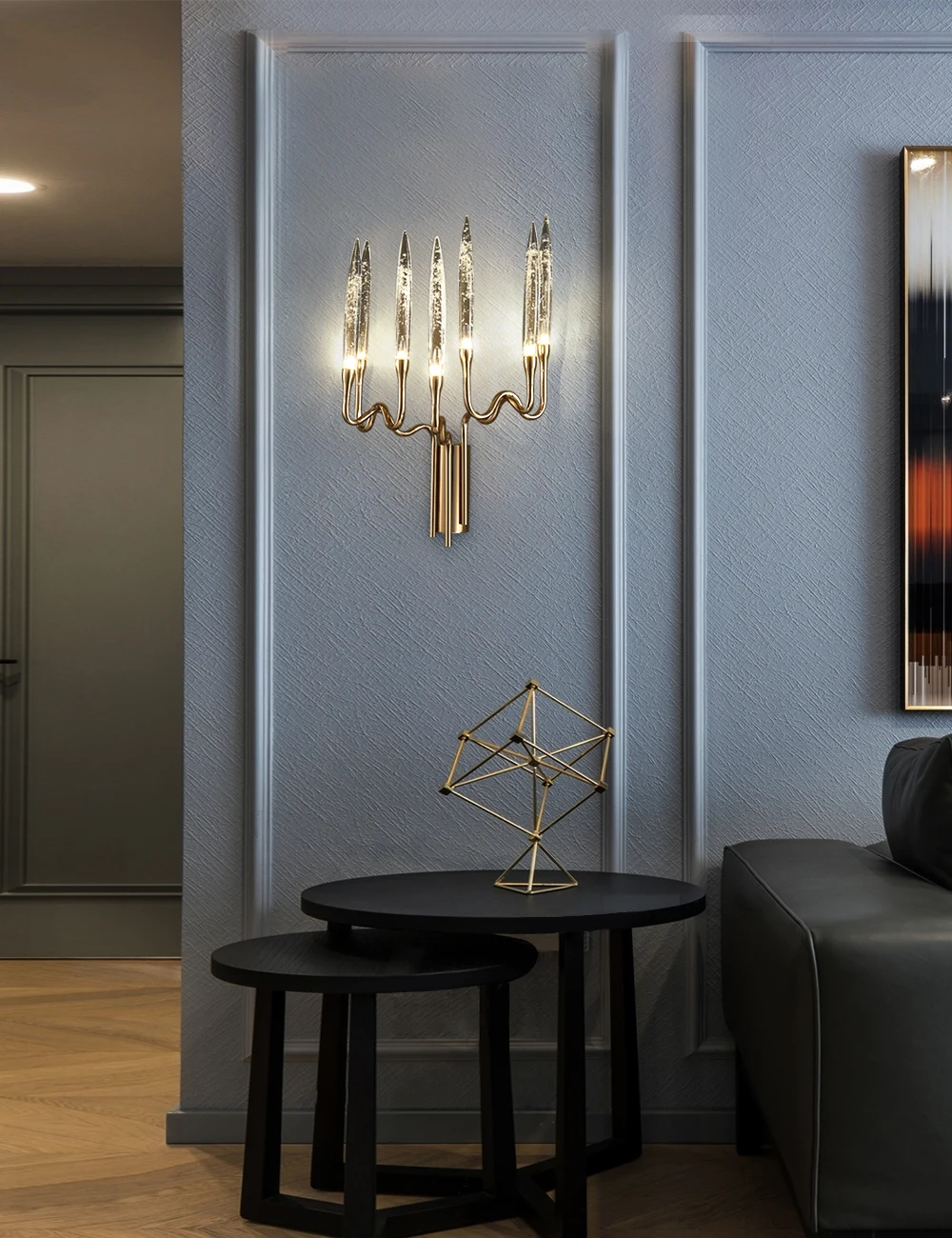 Arandela de Cristal Decoração para Casa Vela Moderna Luxo Cabeceira Sala Estar Iluminação Interior Luminária Lâmpada Cristal Ouro Luz 14 High Quality Luzes e Iluminação